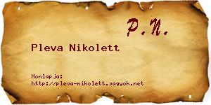 Pleva Nikolett névjegykártya